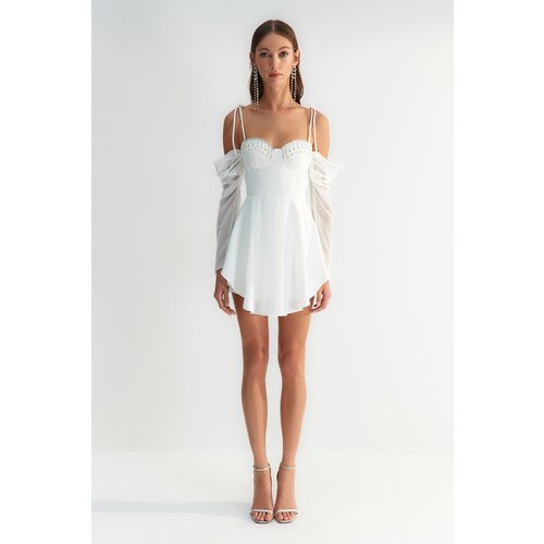 Trendyol Dress - Ecru - Skater Cene