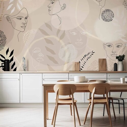  Foto tapeta - Beige Line Art 100x70 Cene