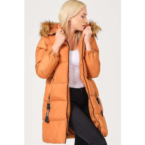 Dewberry Z6705 LADIES COAT-OUTDOOR CAMEL Slike