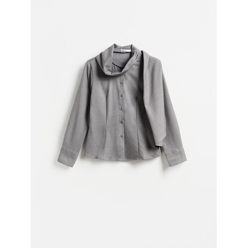Reserved LADIES` SHIRT - tamnosivo Slike