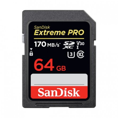 San Disk SDXC 64GB Extreme PRO 170MB/s V30 Slike