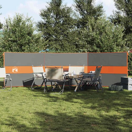 vidaXL Vetrobran za kampiranje sivo oranžen 490x123 cm vodoodporen Cene