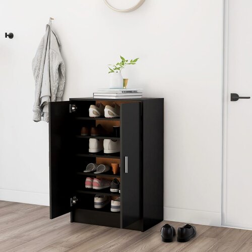 vidaXL Omara za čevlje črna 60x35x92 cm iverna plošča Cene