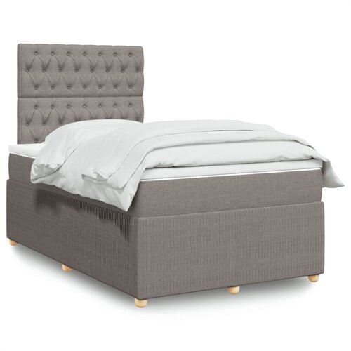 vidaXL Box spring postelja z vzmetnico taupe 120x200 cm blago Cene