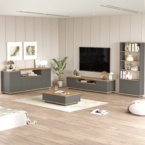 Hanah home FR19-AA atlantic pineanthracite living room furniture set Cene