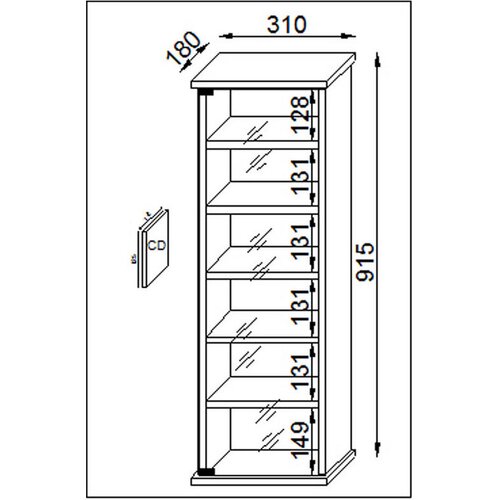 MID.YOU REGAL ZA CD-JE 31/91,5/18 cm barve bukve Slike