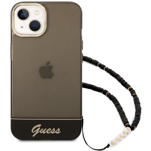 Guess &Scaron;koljka iPhone 14 Plus Barve traku z biseri, ?rna, (21373323) Cene