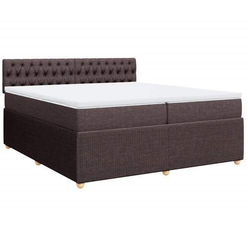 vidaXL Box spring postelja z vzmetnico temno rjav 200x200 cm blago, (21307313) Cene