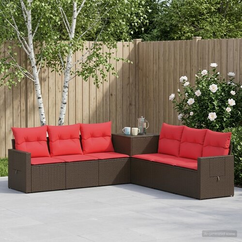  Set sofe 7 kom. Smeđa i crvena 234 x 234 x 85 cm Cene
