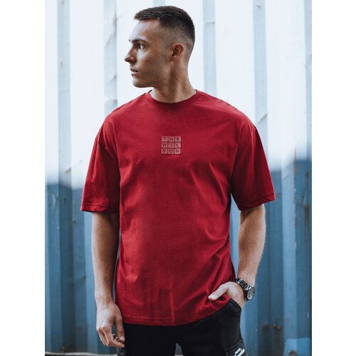 DStreet T-shirt męski z nadrukiem bordowy Cijene