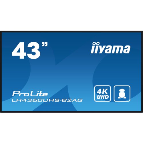 Iiyama LFD LH4360UHS-B2AG 42.5" VA 3840 x 2160 @60Hz 500 cdm˛ 5000:1 8.5ms Android 11 OS, iiSignage˛, FailOver, EShare landscape, portrai Cene