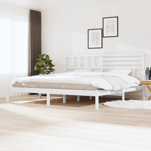 VidaXL posteljni okvir bel iz borovine 180x200 cm 6FT Slike