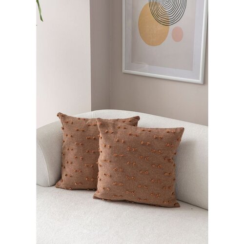 WALLXPERT tuffet - brown v6 brown cushion cover set (2 pieces) Cene
