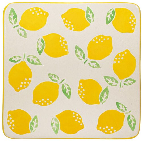 Sass & Belle Rumeni/beli keramični podstavki za kozarce v kompletu 4 ks Lemon – Cene
