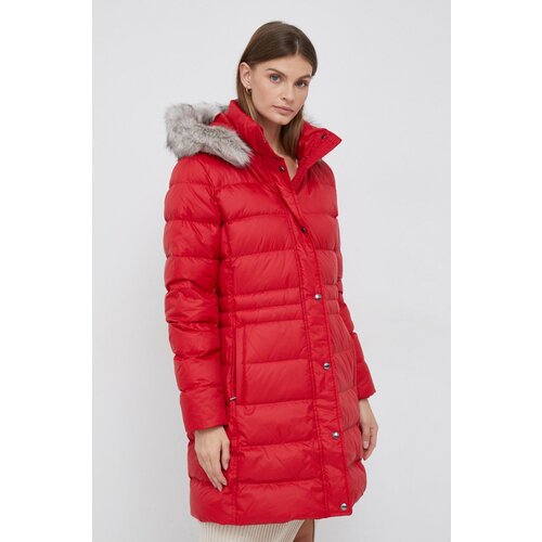 Tommy Hilfiger Pernata jakna za žene, boja: crvena, za zimu Slike
