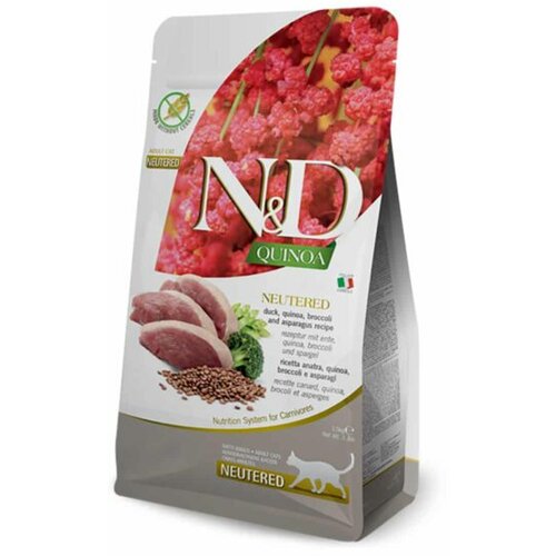 N&d quinoa Cat Neutered Duck, Broccoli & Asparagus 1.5 kg Cene