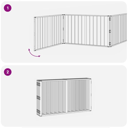  Vrata za pse 8 pcs Crna 100 x 60 cm Cinkani čelik Slike