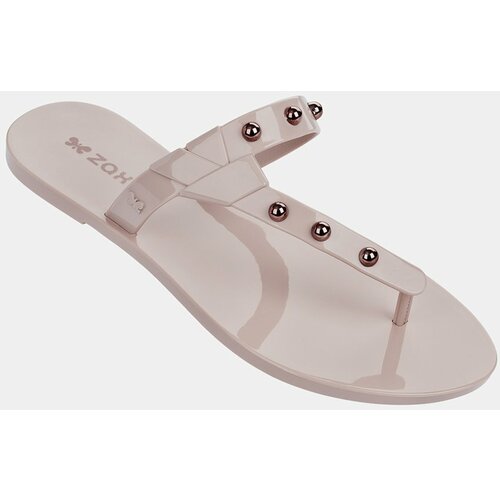 Zaxy Pale pink flip-flops with spike pink-gold details Slike