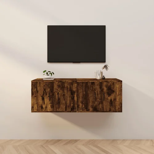  Zidni TV ormarići 2 kom boja dimljenog hrasta 57 x 34,5 x 40 cm