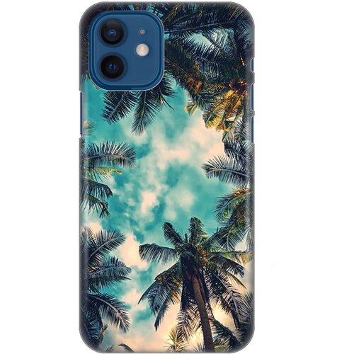  Silikonska maska za iPhone 12 6.1 Palm Tree Print akvamarin Slike