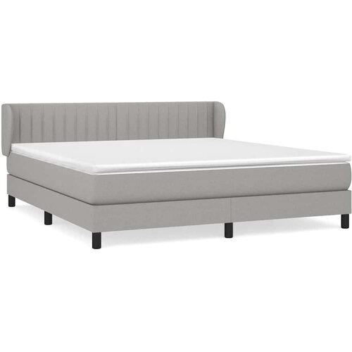  Krevet s oprugama i madracem svjetlosivi 180x200 cm od tkanine Slike