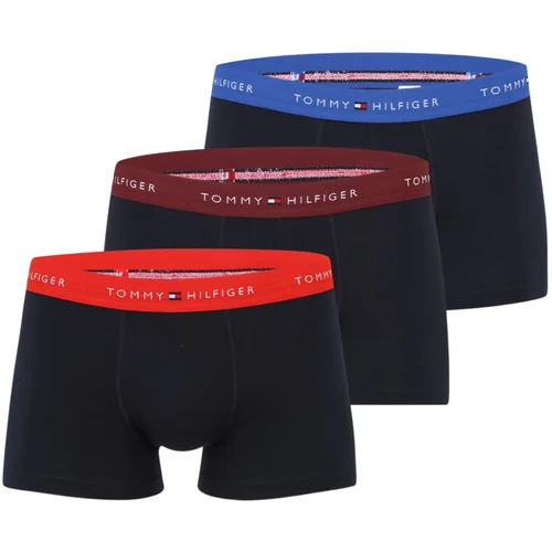 Tommy Hilfiger Underwear Boksarice 'Essential' modra / ognjeno rdeča / črna / bela