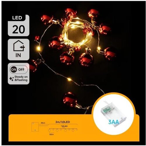 Aigostar LED lanac 20xLED/3xAA 2m topla bela Cene