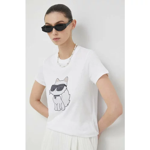 Karl Lagerfeld Pamučna majica boja: bijela