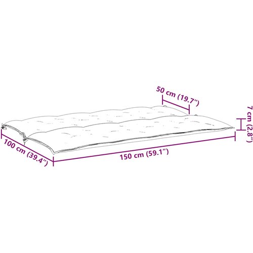  Jastuk za vrtnu klupu smeđesivi 150x(50+50)x7 cm tkanina Oxford Slike