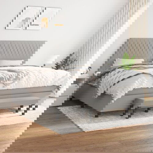 The Living Store Box spring postelja z vzmetnico svetlo siva 180x200 cm blago - Box Spring Postelja, (21517335) Slike