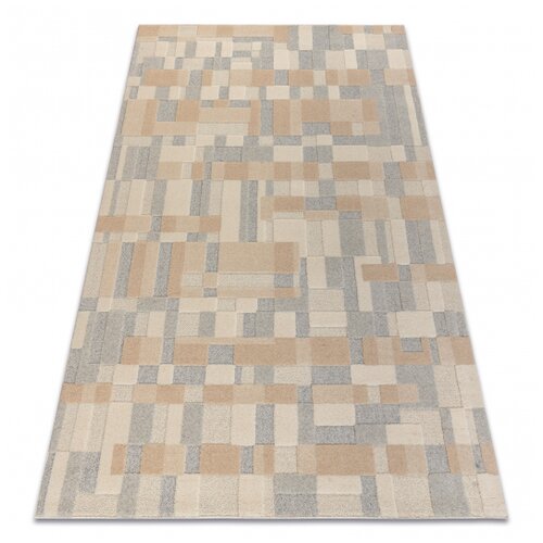RugsX FLUX 461.117.SA130 volnena preproga OSTA - geometrijska, strukturna, loft bež / siva 135x200 cm, (5000227585) Cene