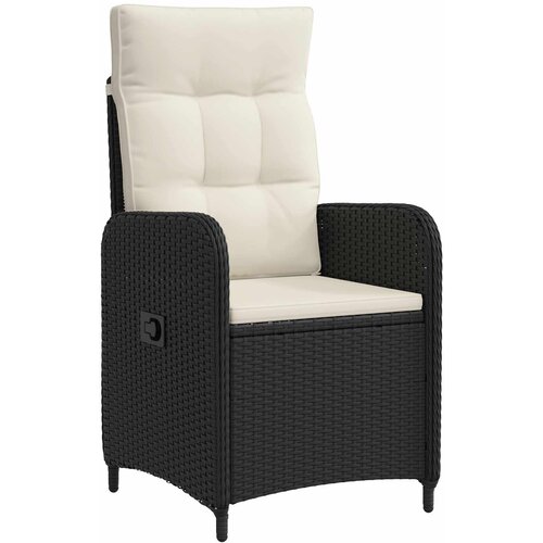  Ležeči vrtni stol z blazino Črna in krem bela 57 x 63 x 94 cm, (5000285772) Cene