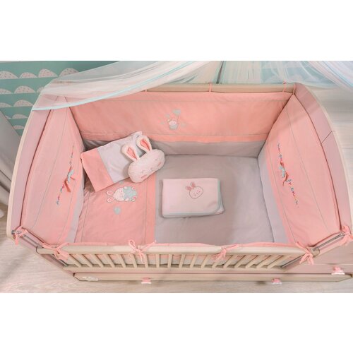 baby girl (80x130 cm) pinkgreywhite sleep set Slike
