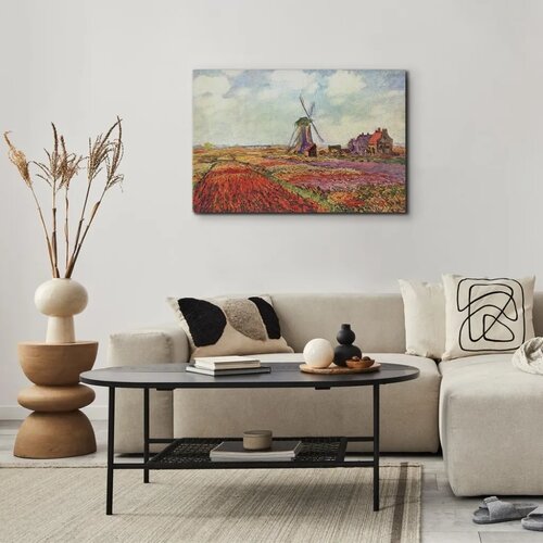  Slika - Claude Monet &amp;ndash; Tulip Fields with Windmill 60x40 Akustična Slike