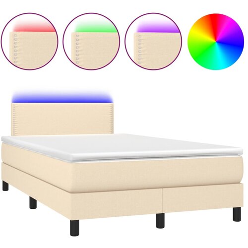 Maison Chic Box spring postelja - Vzmetna postelja z vzmetnico LED krem 120x200 cm blago SL14951, (21903343) Cene