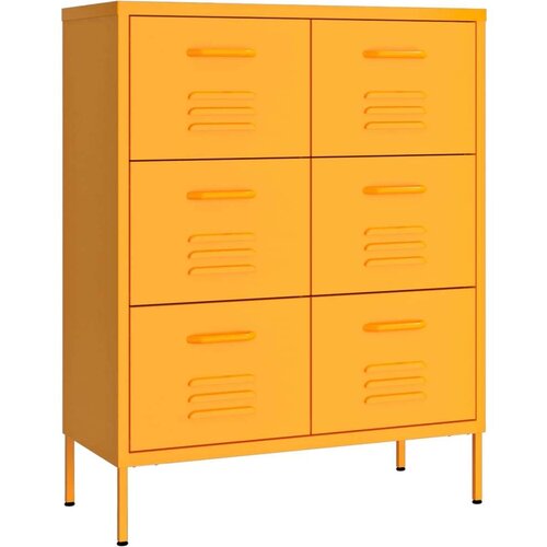 VidaXL Ormarić s ladicama boja senfa 80 x 35 x 101,5 cm čelični Slike