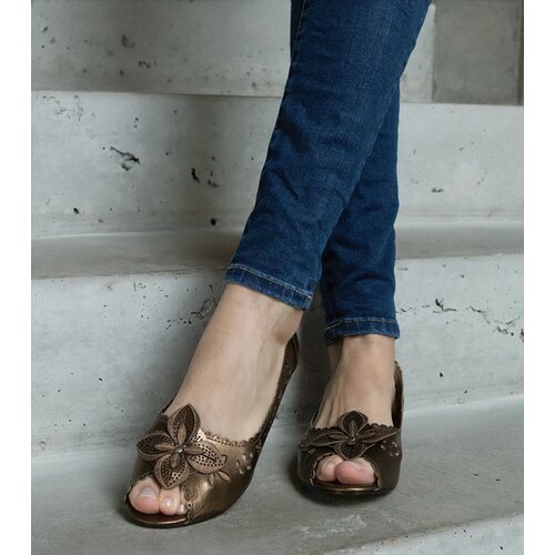 Gemre Brown open-toe lace ballet flats Ursull Cijene