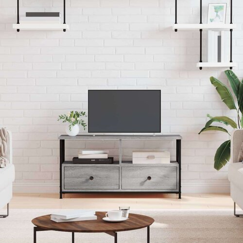 TV omarica siva sonoma 90x33x45 cm inženirski les in železo, (20733365) Cene