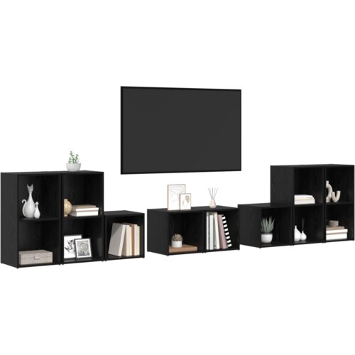 VidaXL Set TV stalka s policom s pohranom 8 pcs Konstruirano drvo Slike