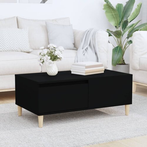 vidaXL Klubska mizica črna 90x50x36,5 cm inženirski les Cene