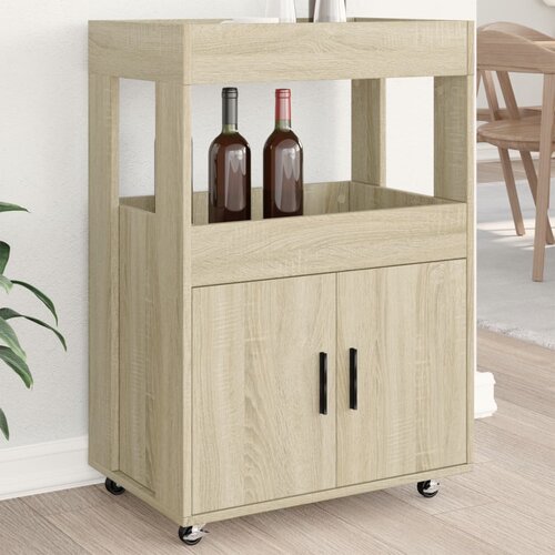 vidaXL Barski voziček sonoma hrast 60x39,5x89 cm inženirski les Cene