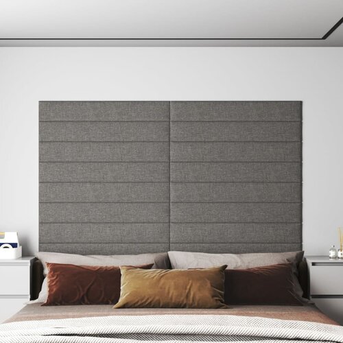 vidaXL Stenski paneli 12 kosov svetlo sivi 90x15 cm blago 1,62 m² Cene