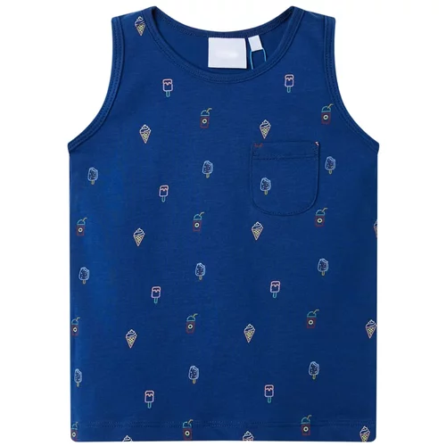 vidaXL Otroška majica brez rokavov temno modra 104
