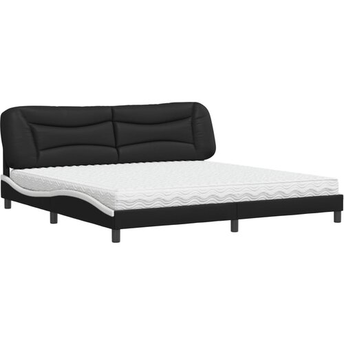 vidaXL Krevet s madracem crno-bijeli 200 x 200 cm od umjetne kože Cene
