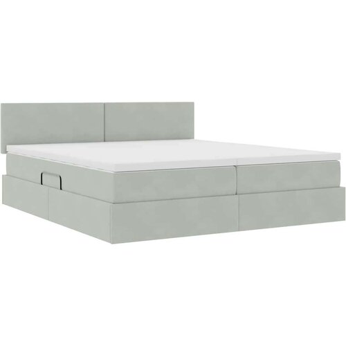 Krevet s od storage s madracem Svijetlo siva 90 x 200 cm - Svjetlosiva 180 x 200 cm Gladak dizajn Slike