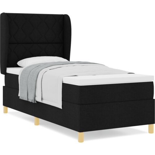Box Spring Krevet s Madracem Crni 90x200 cm Tkanina Slike