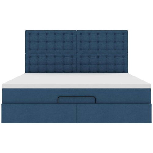 VidaXL Otomanski krevet s madracem plavi 180x200cm od tkanine Slike