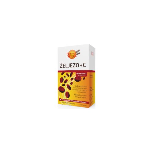 Natural Wealth &amp;Aring;&amp;frac12;eljezo + C vitamin kapsule Slike