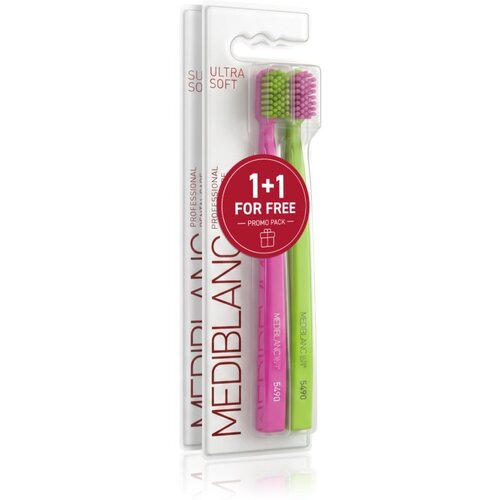 MEDIBLANC Set TB Ultra Soft Pink Green + Super Soft Dpink Blue Duopack četkice za zube Slike