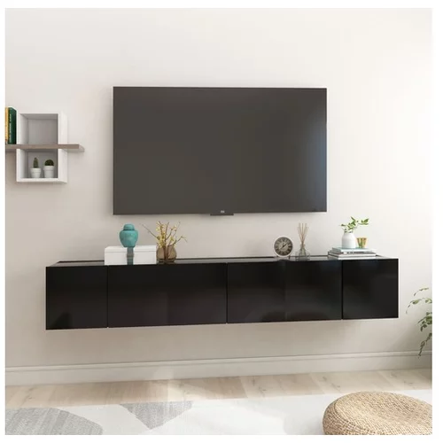  Viseče TV omarice 3 kosi črne 60x30x30 cm